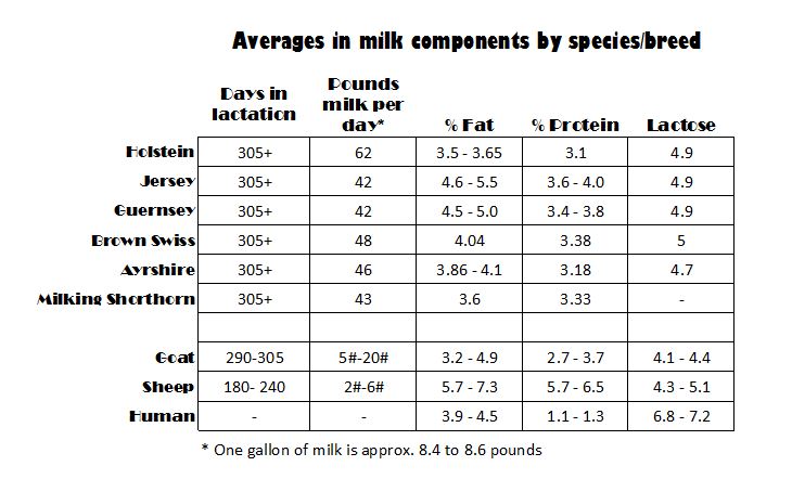 Cattle Breed Comparison Chart